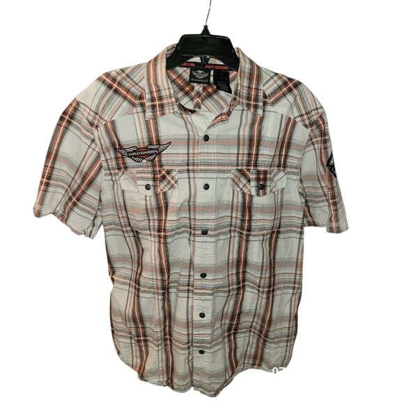 Harley-Davidson Genuine Motor Clothes Plaid Button Down Shirt Size L - Picture 3 of 8
